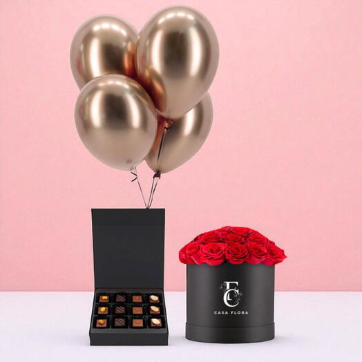 Red rose treat bundle large