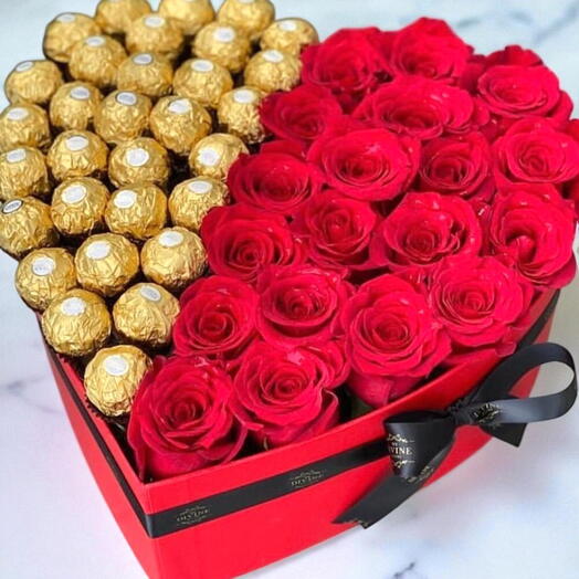 Red shade in heart box