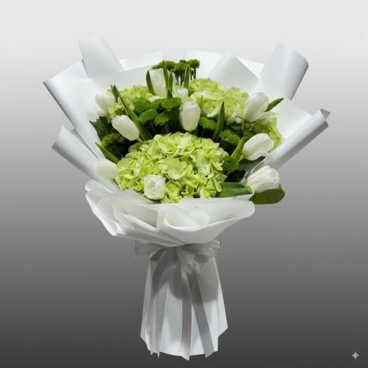 Elegance in Green   White