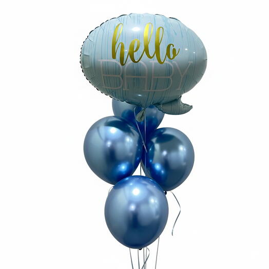 Set de globos foil Hello Baby (5 unidades)