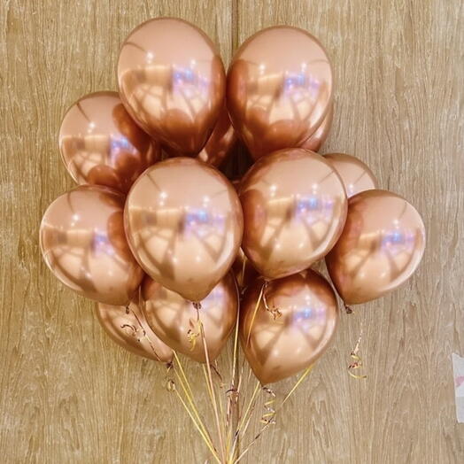 13 globos oro rosa