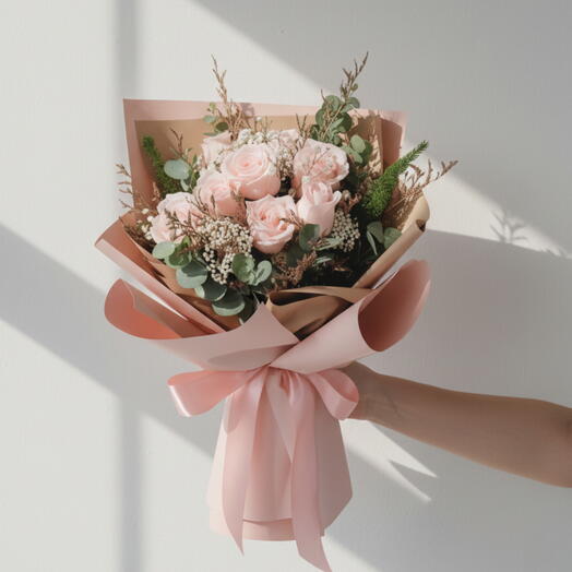 11 Pink Roses Bouquet