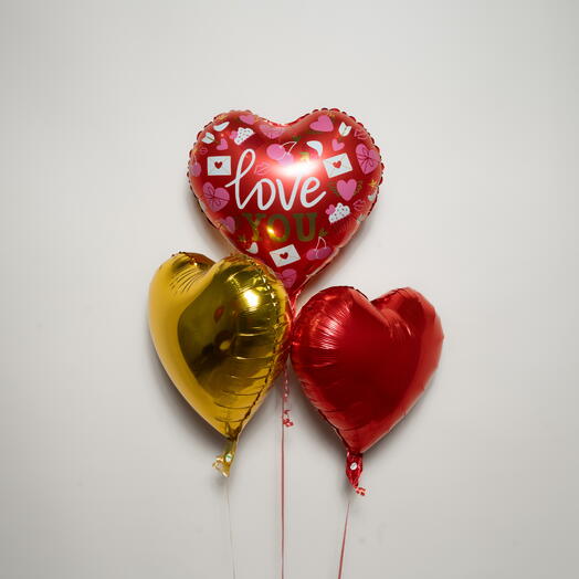 Red   Gold Love You Foil Balloon Set  7353