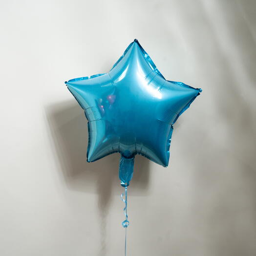 Синий фольгированный шар в форме звезды 7391