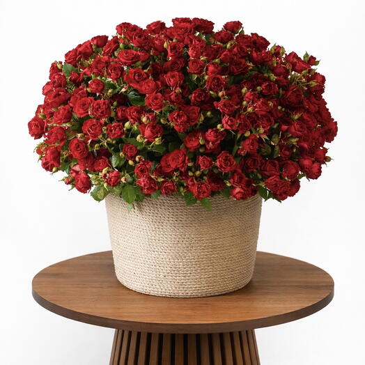 Премиальная современная корзина со спрей-розами