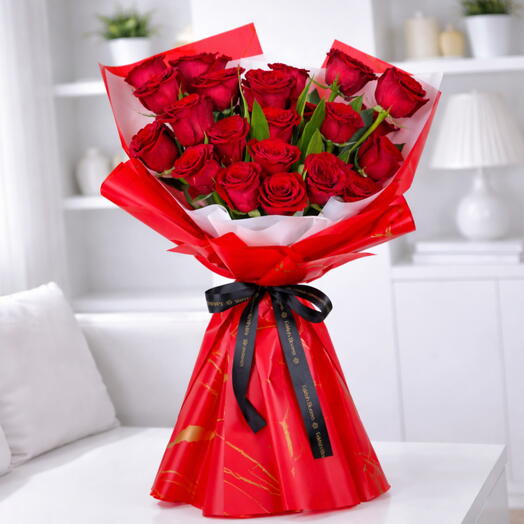 Pure Love 21 Red Roses Bouquet