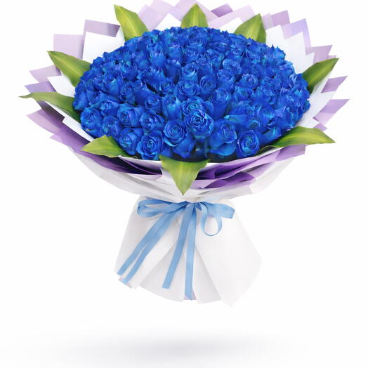 100pcs blue rose bouquet