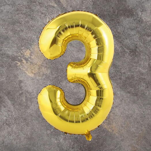 Gold Foil Balloon Number 3
