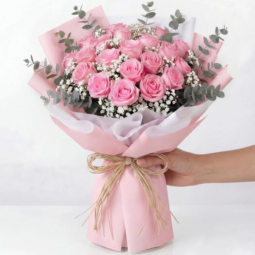 Celebrate Her_ 25 Pink Rose Bouquet For Her