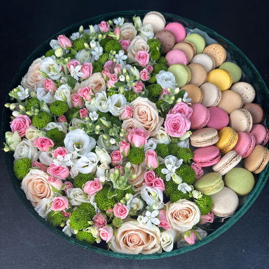 Flowers and macaroons