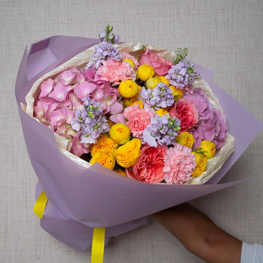 Purple Yellow Gradient Bouquet-1689
