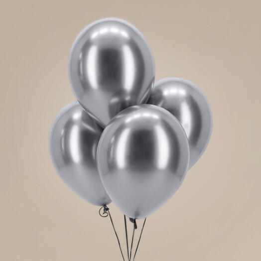 Серые гелиевые шары 4 шт.