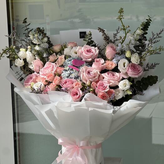 Mix blue and pink  bouquet