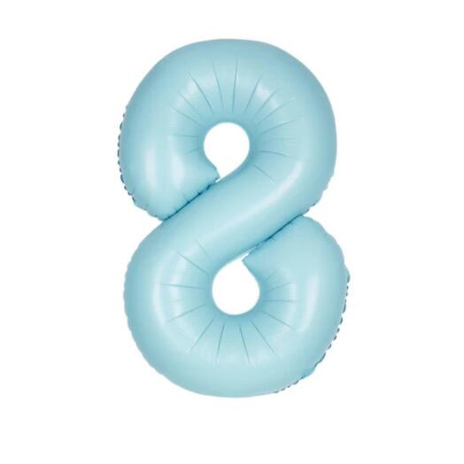 Giant Pastel Blue Number 8 Balloon