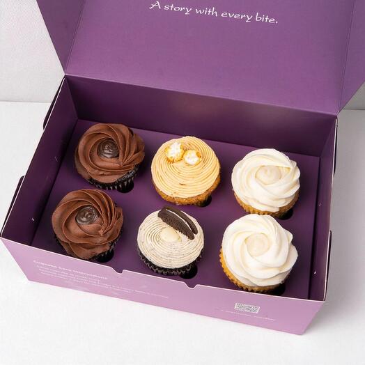 Коробка ассорти из 6 капкейков