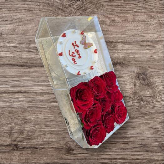 Любовный торт красная роза