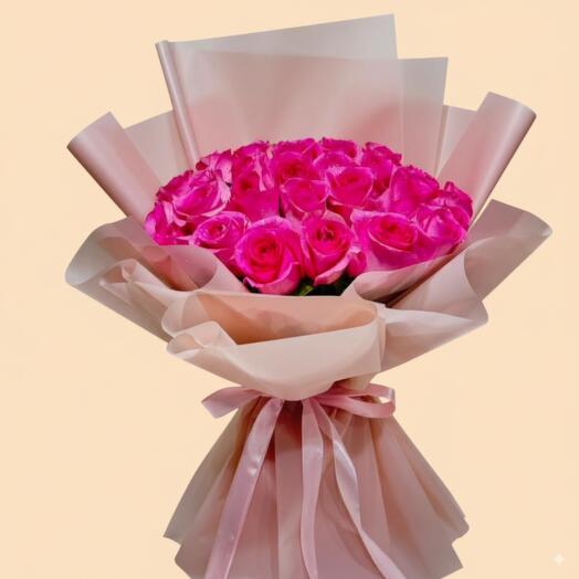 35 Pink Roses Bouquet