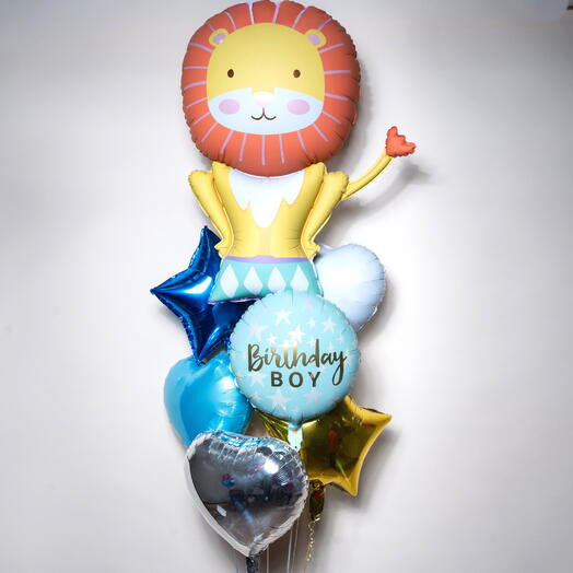 King Lion Birthday Boy Foil Balloon Set  7422