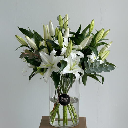 11 White Lily Vase