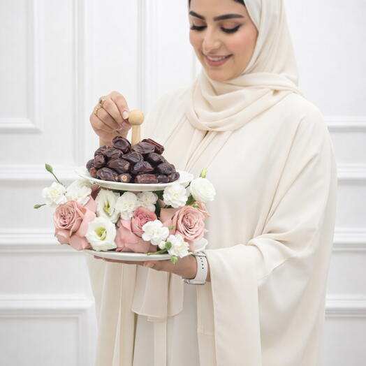 Ramadan Dates and Flower Arrangement