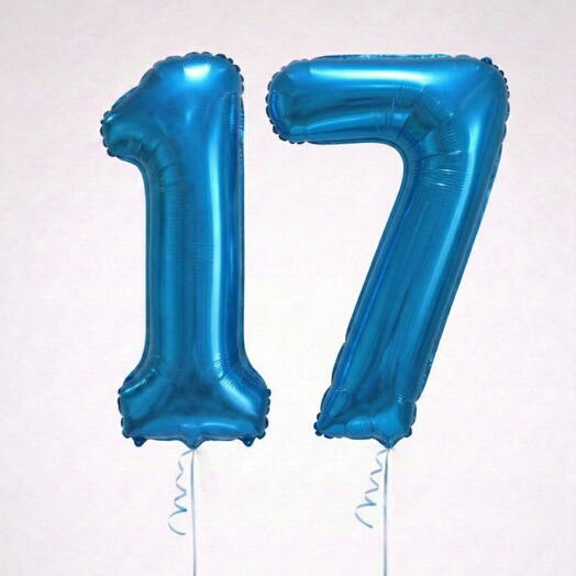 Number 17 Blue Helium Balloon 40 Inch – Large Birthday Decoration | UAE