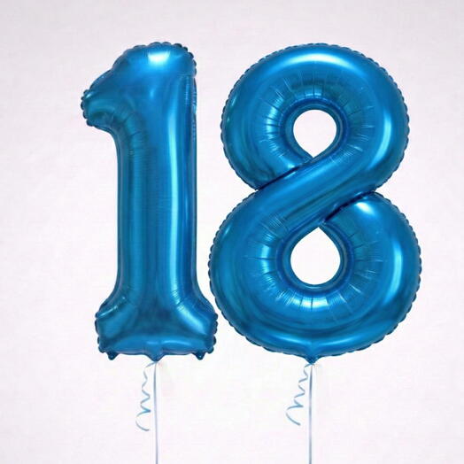 Number 18 Blue Helium Balloon 40 Inch – Milestone Birthday Balloon | Abu Dhabi
