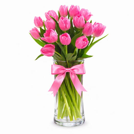 19 Розовый Тюльпан Цветок  Ваза-629