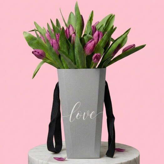 50 Pink Tulips in Bloom Bag