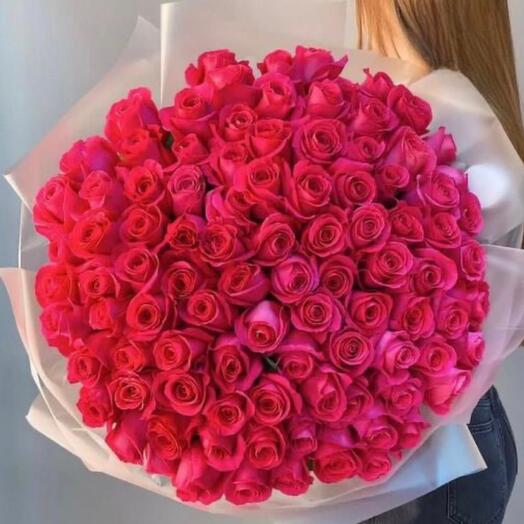 Ramo de 101 rosas rosas