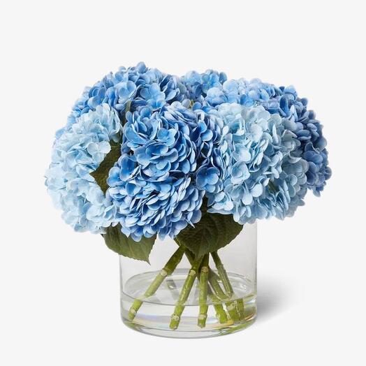 Blue hydrangea vase