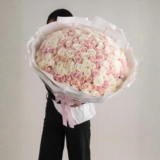 La Vie en Rose- Premium Pink and white rose large bouquet