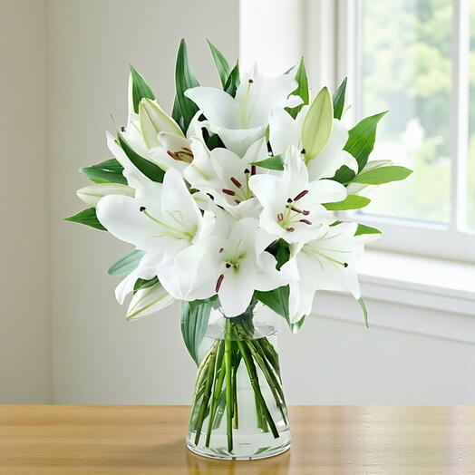 White Lily Vase