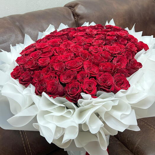 Premium 100 Red Roses with Premium Wrapping