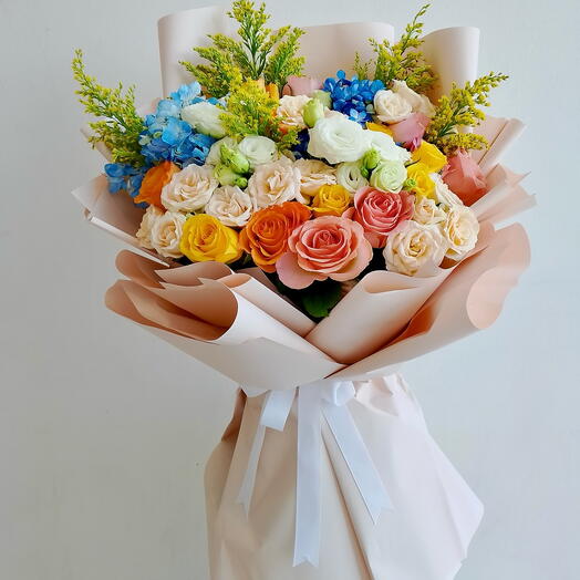 Luxury Pastel Mixed Flowers Bouquet