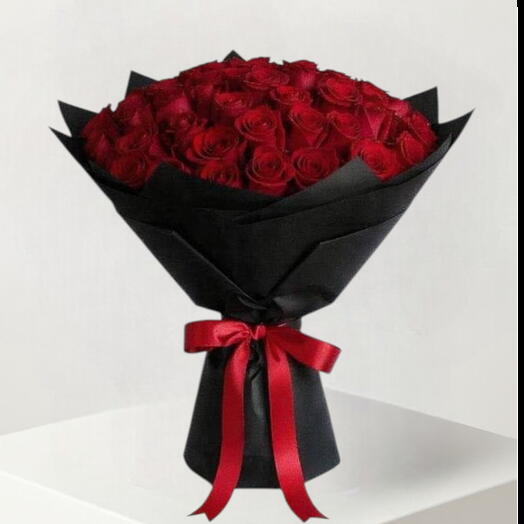 Страстный _ букет из 49 роскошных красных роз для годовщины, дня рождения или Дня святого Валентина