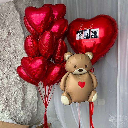 Oso de peluche   corazones