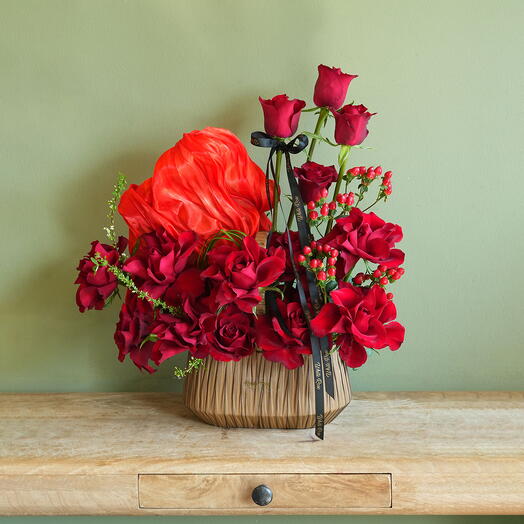Velour Rose Basket