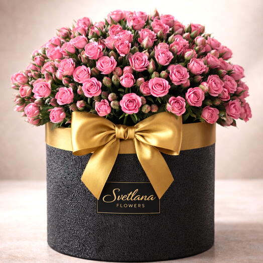21 roses branchues roses dans un luxueux coffret noir – Cadeau romantique à Dubaï