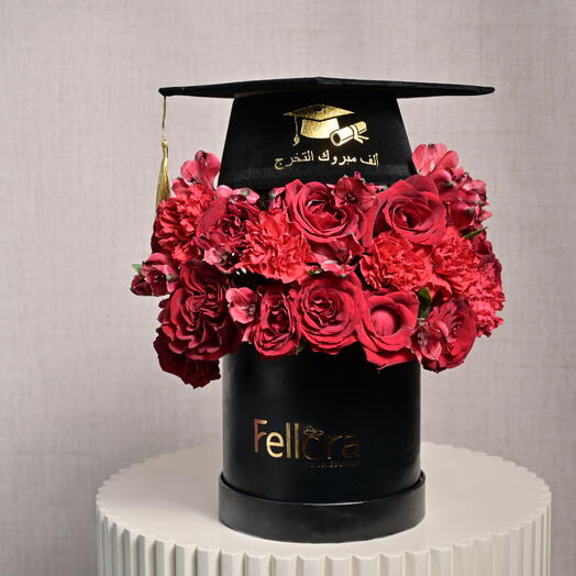 Graduation Red Flowers Arrangement  6706