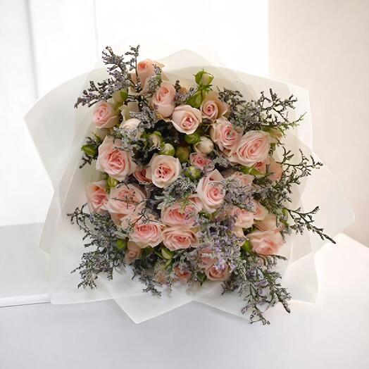Charming Pink Baby Rose Bouquet – 21 Stems of Sweet Spray Roses