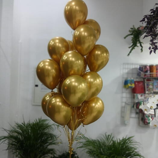 20 Gold Chrome Balloons Bunch