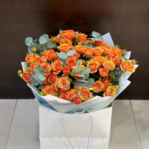 Orange baby rose bouquet