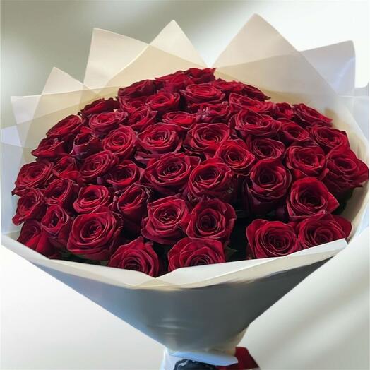 Bouquet of 51 red roses premium blooming