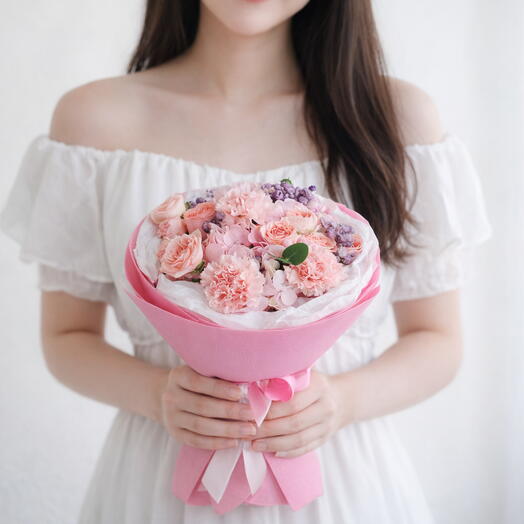 Букет из смешанных пастельных цветов