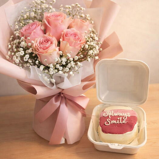 Блаш Блисс – Розовые розы   Бенто торт