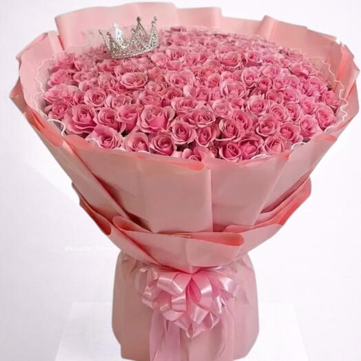Роскошный букет из 201 розовых роз на годовщину или День святого Валентина