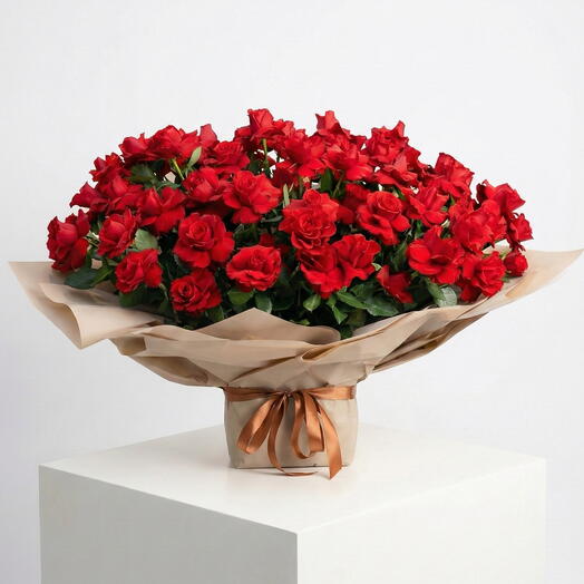 Красная роза 99  Вечность– Букет ко Дню святого Валентина