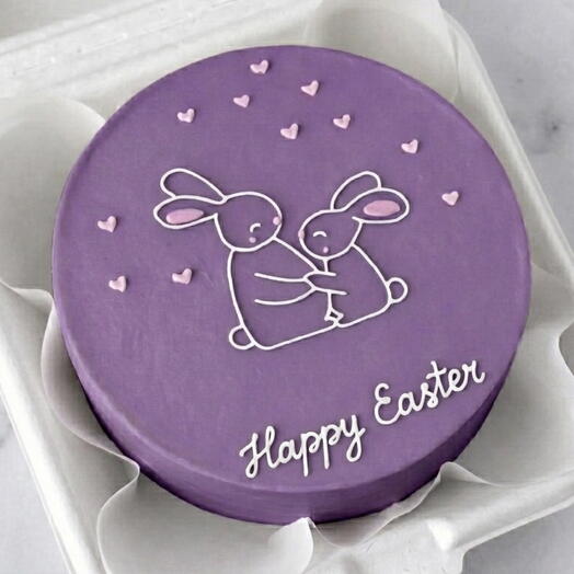 كعكة بنتو أرنب لطيف صغيرة بنفسجية للاحتفال