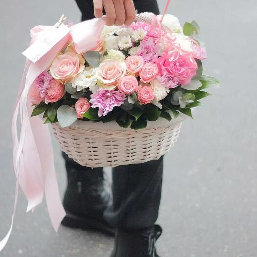 КОРЗИНА РОЗ САДОВЫХ РОЗ