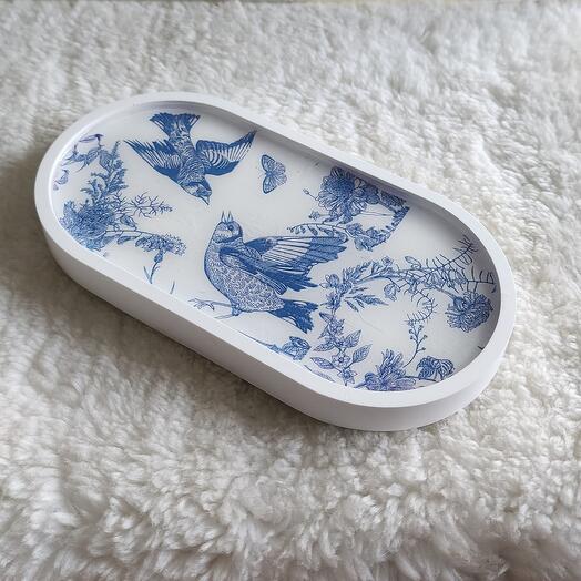 Поднос с голубой птицей